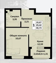 1-комнатная квартира